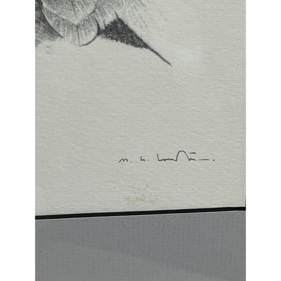 Bald Eagle Pencil Drawing Matted Wood Framed & Signed 18.5x14.25in Frame Size - Picture 3 of 10